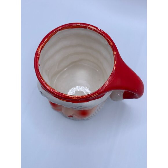 Vintage Santa Claus Ceramic Mug Winking Face Christmas Holiday Decor Cup 3" 50's - Picture 7 of 10